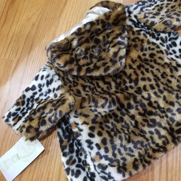 Baby faux fur swing jacket with hoodie - Picture 2 of 4
